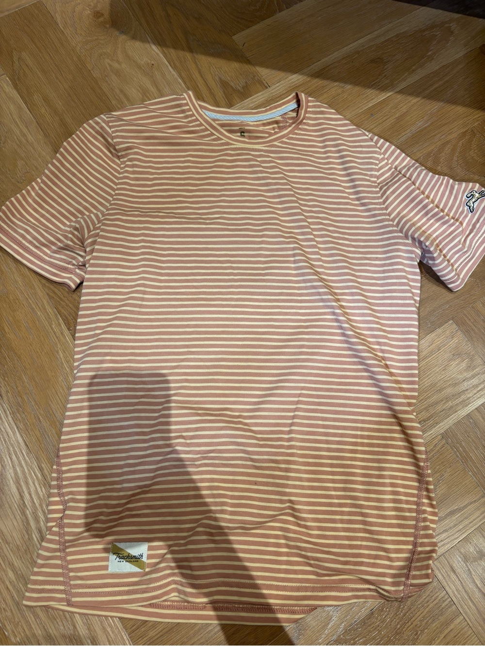 TrackSmith Horizon Running Shirt in Palme Yellow and Orange Stripes